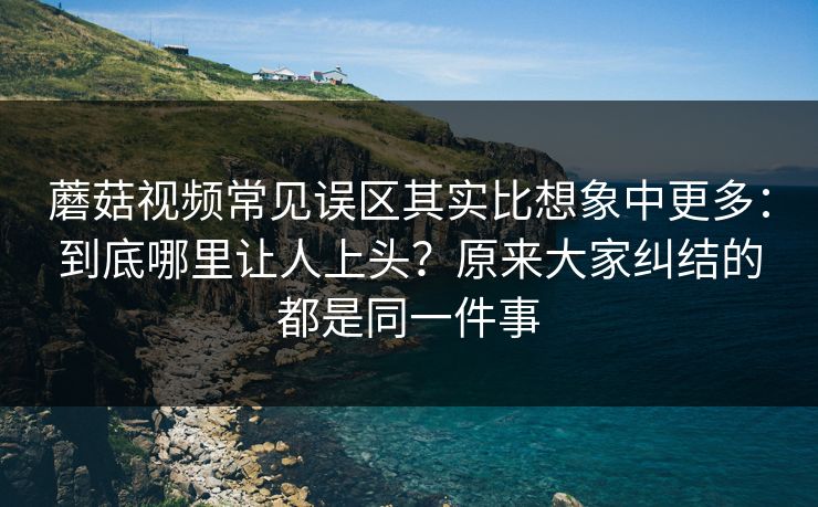 蘑菇视频常见误区其实比想象中更多：到底哪里让人上头？原来大家纠结的都是同一件事