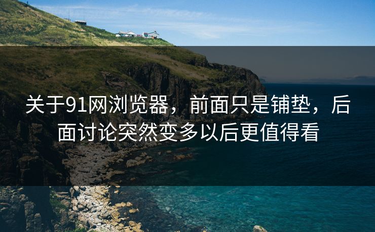 关于91网浏览器，前面只是铺垫，后面讨论突然变多以后更值得看