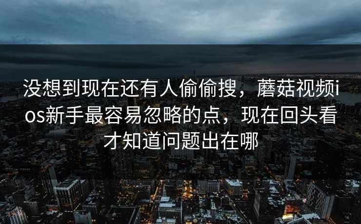 没想到现在还有人偷偷搜，蘑菇视频ios新手最容易忽略的点，现在回头看才知道问题出在哪