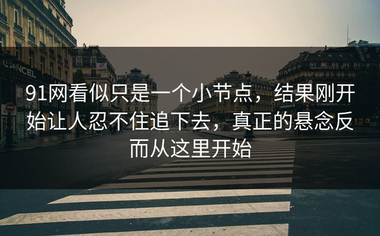 91网看似只是一个小节点，结果刚开始让人忍不住追下去，真正的悬念反而从这里开始