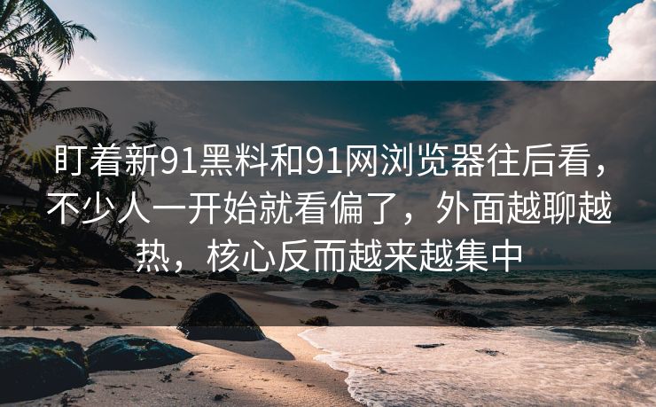 盯着新91黑料和91网浏览器往后看，不少人一开始就看偏了，外面越聊越热，核心反而越来越集中