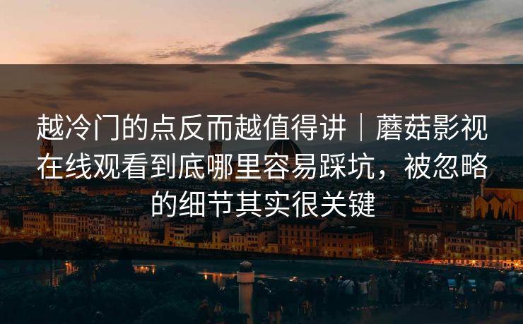 越冷门的点反而越值得讲｜蘑菇影视在线观看到底哪里容易踩坑，被忽略的细节其实很关键